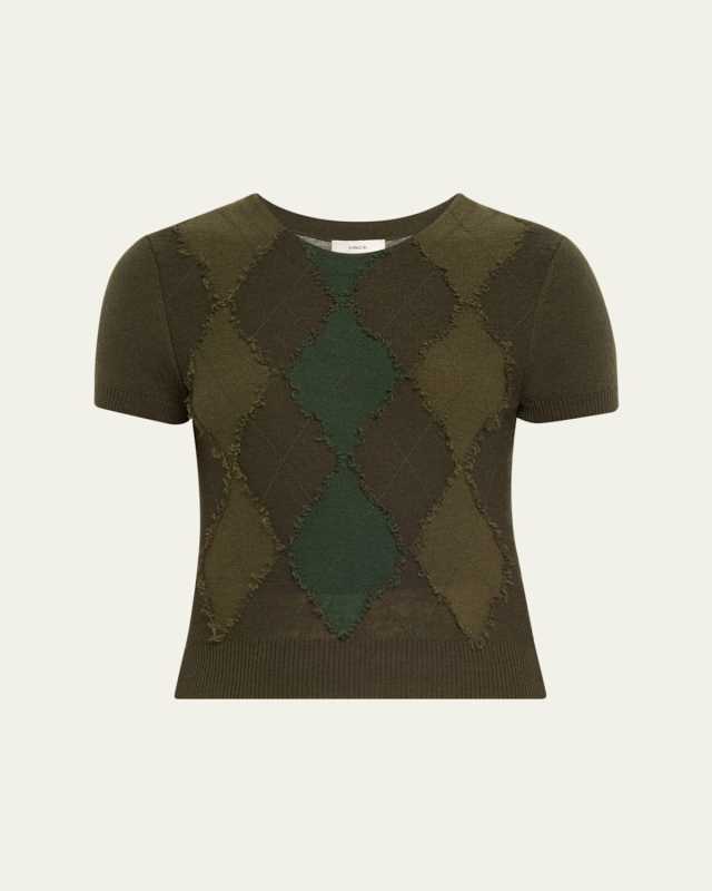 Cashmere and Wool Argyle Sweater